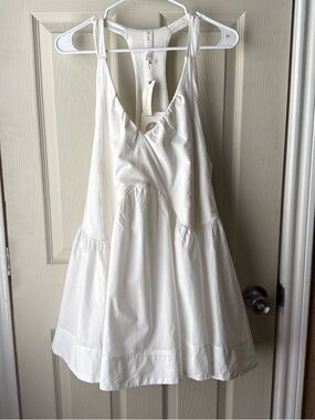Anthropologie White Racerback Tiered Dress